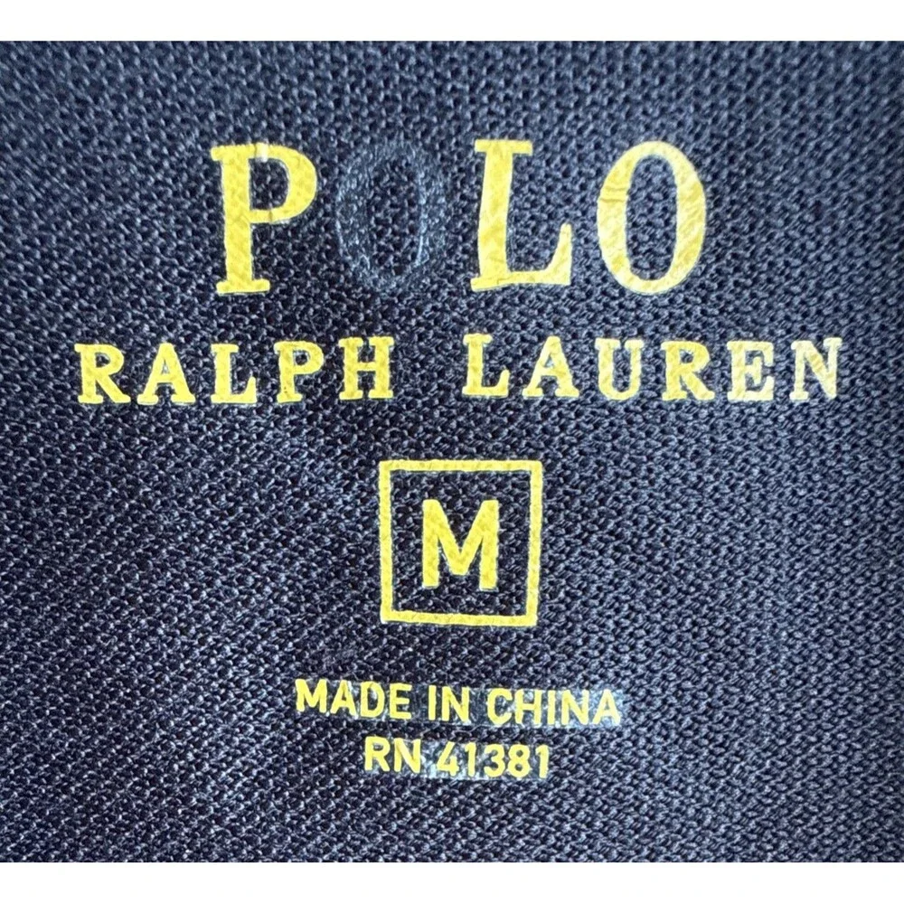 Polo Ralph Lauren BlackWatch Polo Team Shirt Men's Medium Black PRL15 Crest
